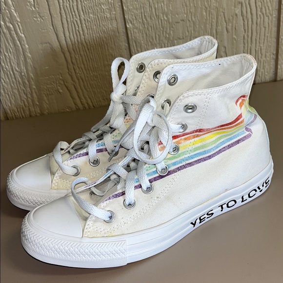 Converse high top rainbow (pride) shoes | size 8 - Picture 4 of 7